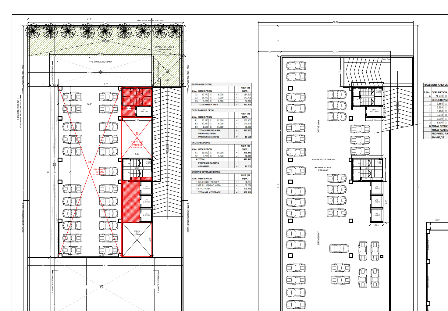 Submitted site and basement planning for Plot O-9 Sector 22E