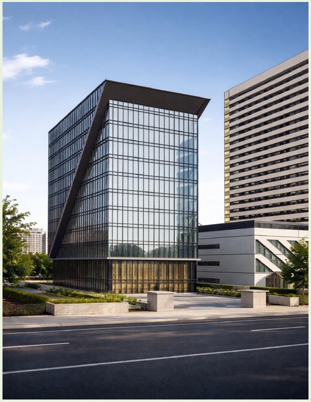 Current façade concept for Thapar Corporate Sector 22E on Yamuna Expressway
